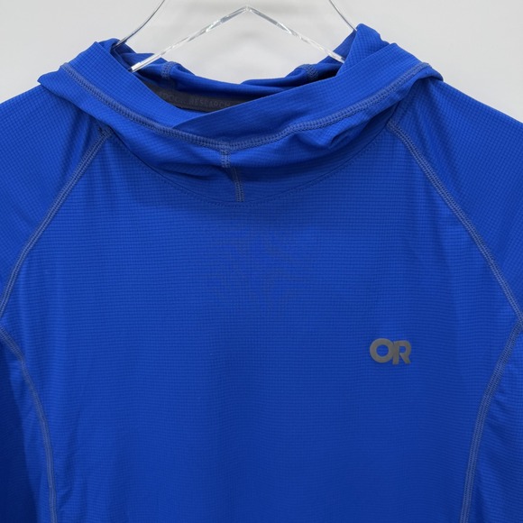 Outdoor Research Echo Hoodie Mens M Lightweight UPF Sun Shirt Blue Long Sleeve - Picture 3 of 14